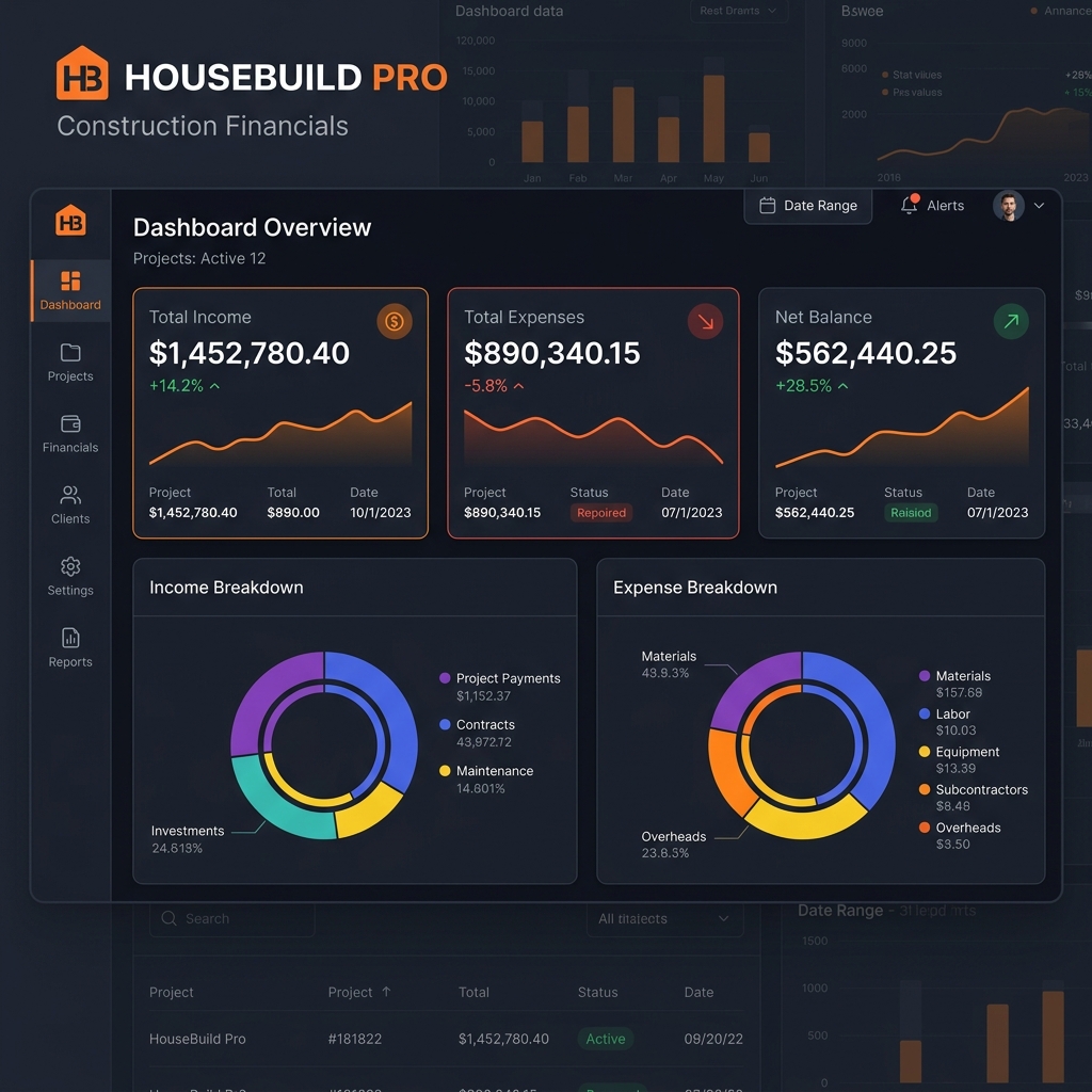 HouseBuild Pro Dashboard